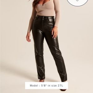 Abercombie vegan leather 90’s straight ultra high rise pant
